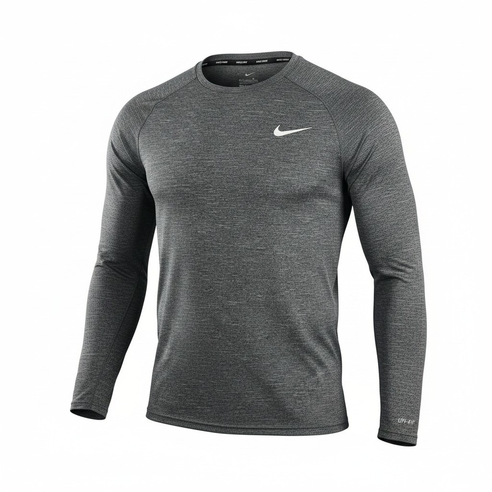Nike Swim Dri-FIT Men's Large Gray Long Sleeve UPF 40+ Swim Shirt Rash Guard